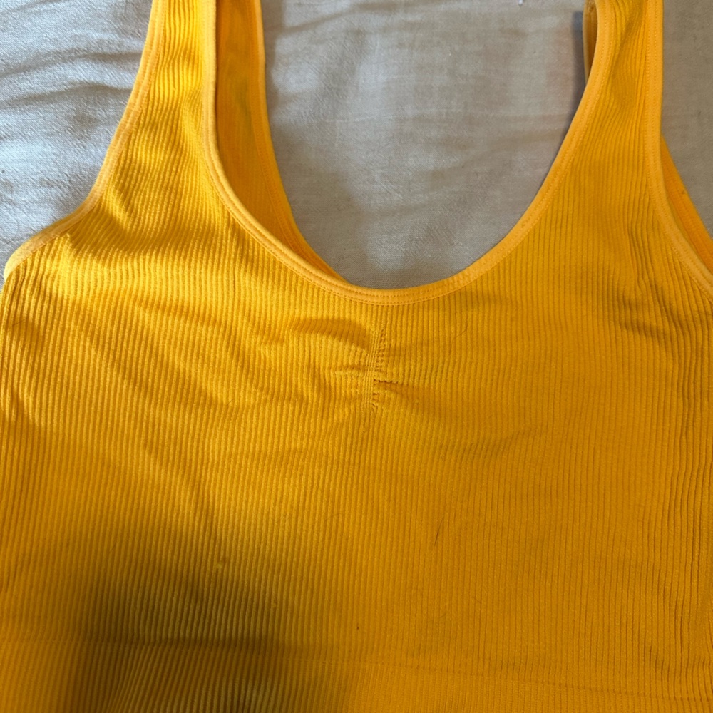 PacSun Yellow Ribbed Crop Top